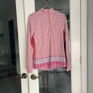 Cabana Life Pink and White Long Sleeve Top